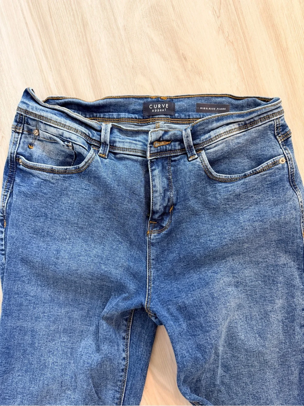 Women's Light Blue Boyfriend Jeans with Flap Back Pockets